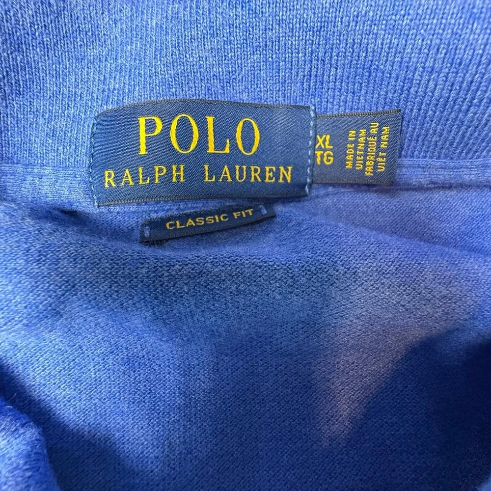 Polo Ralph Lauren Classic Fit Blue Polo Shirt XL Orange Pony